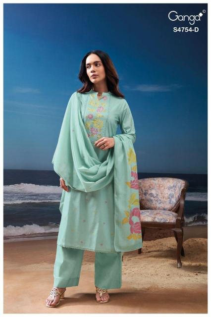 Ganga gresmita 4754 cotton dress materials wholesale in hyderabad